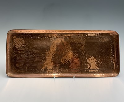 Lot 306 - A Newlyn copper rectangular tray, repousse...