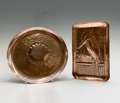 Lot 308 - An Arts and Crafts copper small pin tray,...