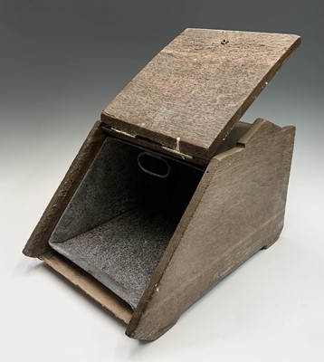 Lot 96 - An Aesthetic movement oak and brass coal box,...