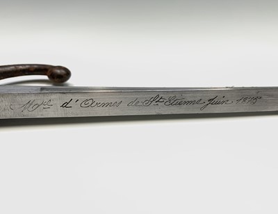 Lot 97 - A French Gras bayonet, with two piece wood...