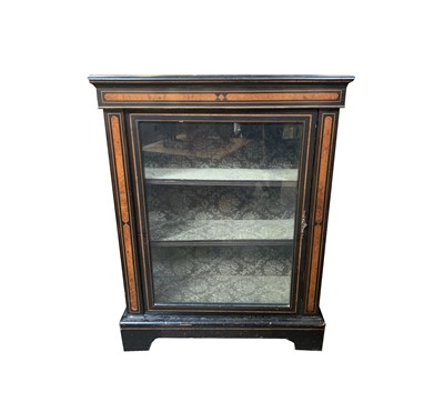 Lot 3199 - A Victorian ebonised display cabinet, the...