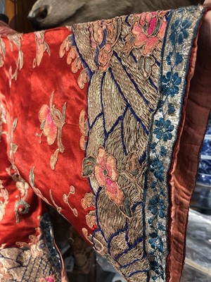 Lot 74 - A Chinese silk embroidered summer jacket and...