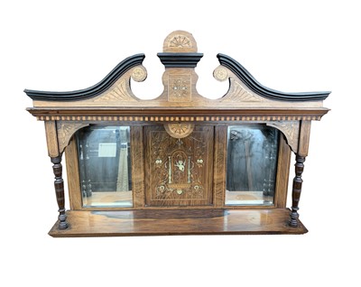 Lot 3202 - A late Victorian inlaid rosewood display shelf,...