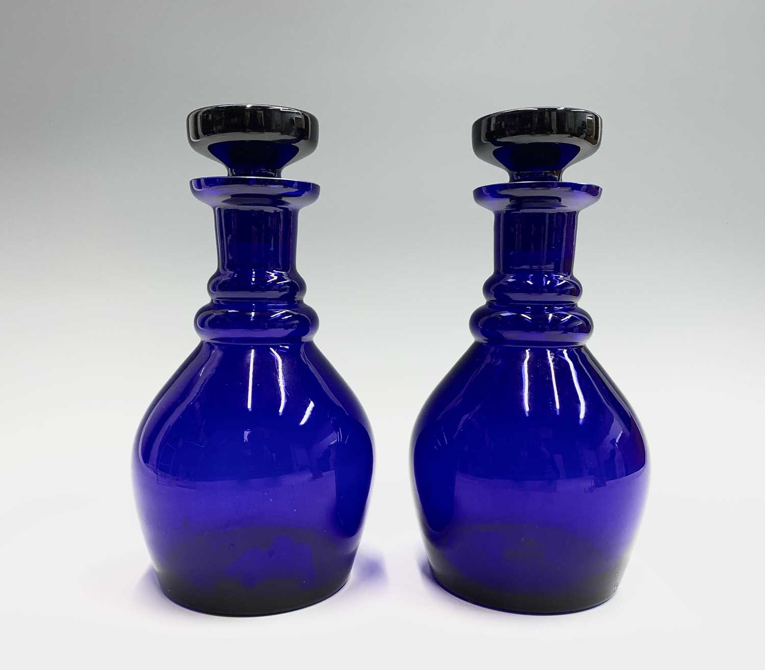 Lot 1059 - A pair of 20th century Bristol blue glass...