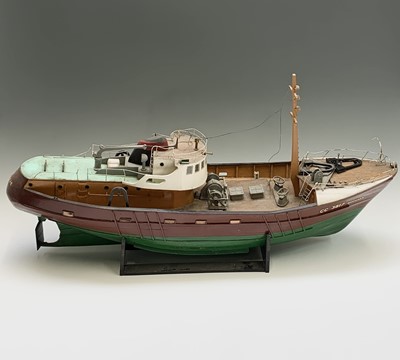 Lot 335 - A plywood model of the ship Marignan, with...