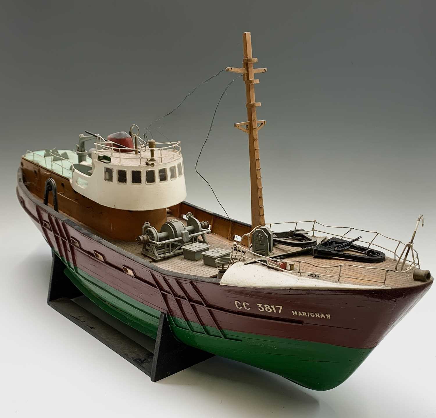 Lot 335 - A plywood model of the ship Marignan, with