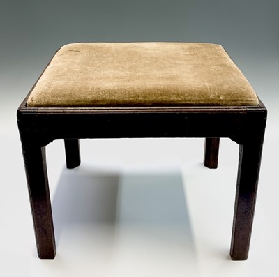 Lot 3204 - A George III mahogany rectangular stool, with...