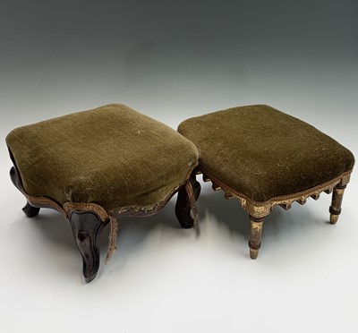 Lot 404 - A Victorian walnut footstool, height 20cm,...