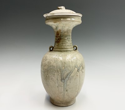 Lot 227 - A Chinese pottery vase and cover in Tang style,...