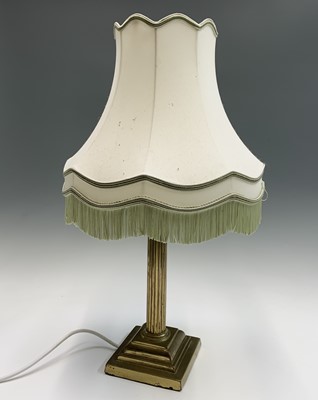 Lot 106 - A brass Corinthian column table lamp base....