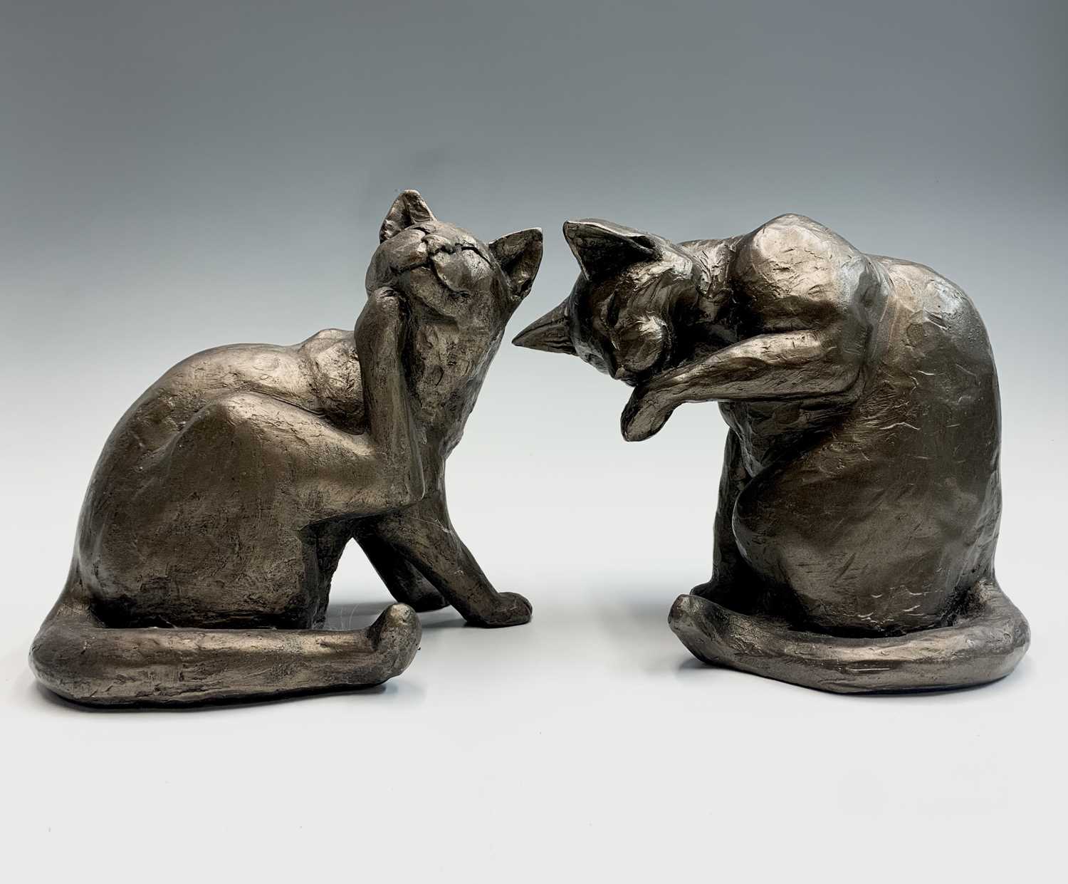 Lot 342 - Two Frith Sculptures, bronzed cats modelled by...