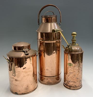 Lot 237 - A large copper canister, early 20th century,...