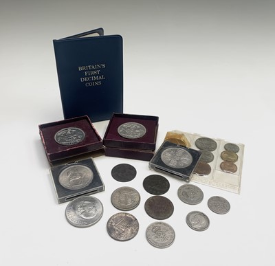 Lot 451 - Coins including two boxed 1951 crowns, two...
