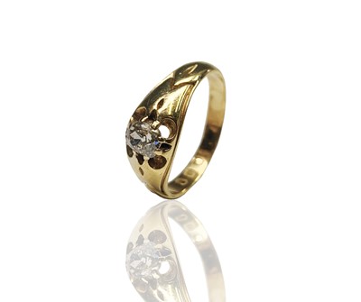 Lot 67 - An 18ct gold ring claw set with a bright oval...