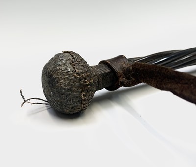 Lot 1066 - An African horn cosh, with wicker and metal...