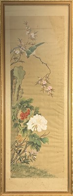 Lot 237 - Two Chinese paintings on silk, 20th century,...