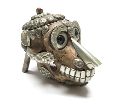 Lot 307 - A 20th century Tibetan monkey skull 'kapala'...