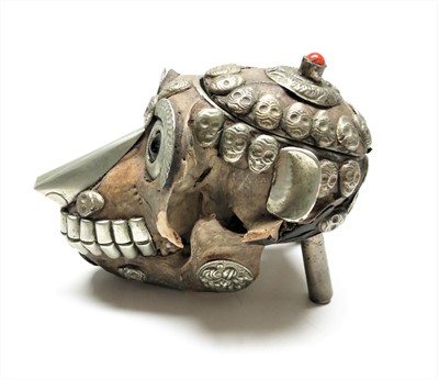 Lot 307 - A 20th century Tibetan monkey skull 'kapala'...