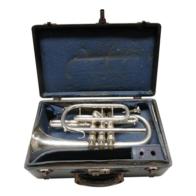 Lot 110 - A Boosey & Hawkes 'Regent' chrome cornet, HP...