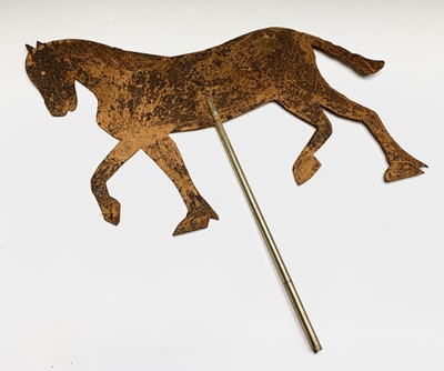 Lot 364 - A weather vane mount in the form of a horse,...