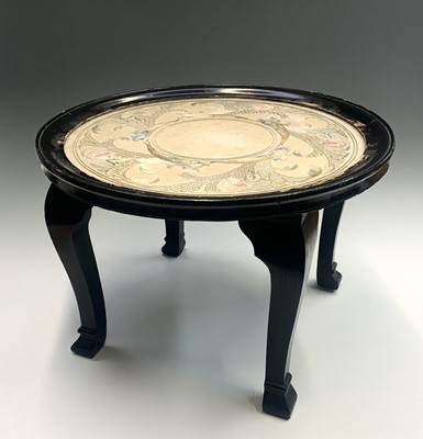 Lot 241 - A Chinese ebonised occasional table, circa...