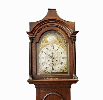Lot 200 - An 18th century oak eight day longcase clock,...