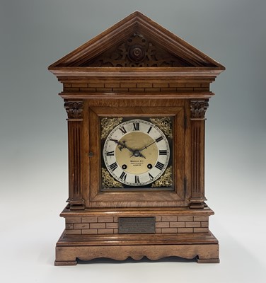 Lot 2922 - An Edwardian walnut architectural cased mantel...