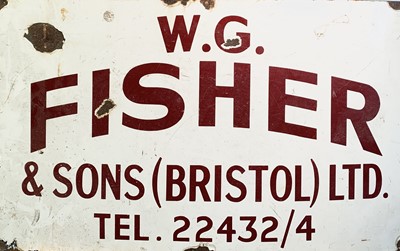 Lot 354 - An enamel sign, 'W.G.Fisher & Sons (Bristol)...