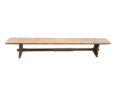 Lot 3213 - A pine bench or form, 19th century, raised on...