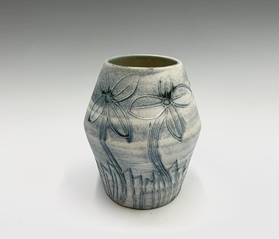 Lot 1071 - A Carn Pottery vase with tube lined floral...