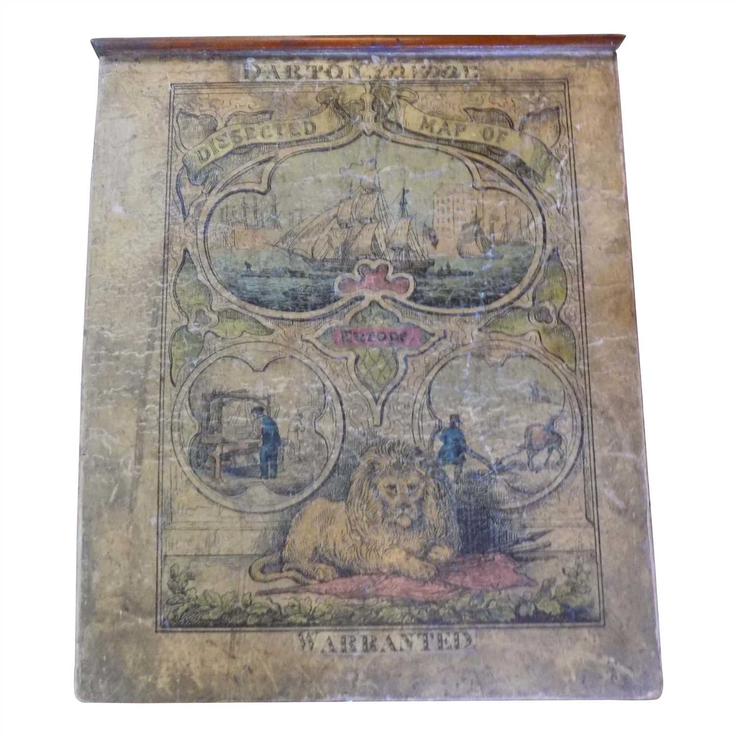 Lot 565 - JIGSAW MAP. 'Dissected Map of Europe.' hand...