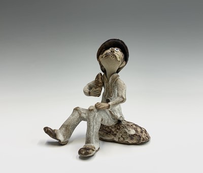 Lot 1066 - A Cornish pottery figure, possibly Tremar,...