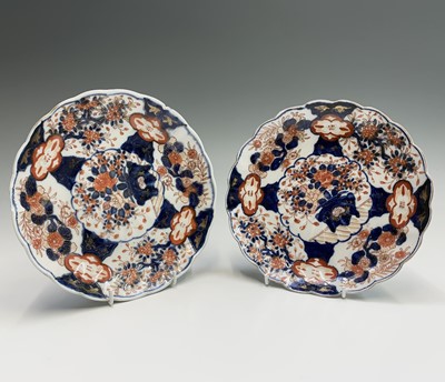 Lot 245 - A pair of Chinese Imari porcelain plates,...