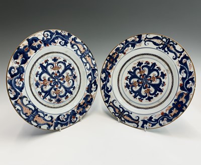 Lot 246 - A pair of Chinese Imari porcelain plates, 18th...