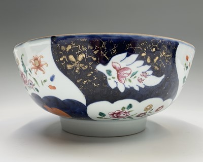 Lot 248 - A Chinese export porcelain punch bowl,...