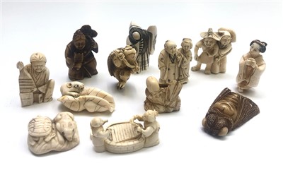 Lot 741 - A collection of Japanese Netsuke figures, 6cm....