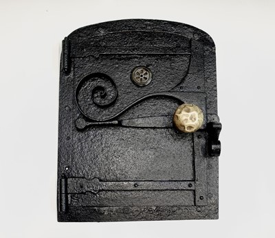 Lot 417 - A 19th century wrought iron Cornish range door,...