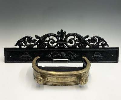 Lot 418 - A Victorian brass and wrought iron ash pan,...