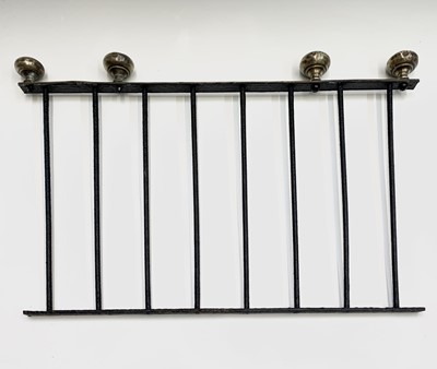 Lot 473 - Antique steel Cornish range rack, with brass...