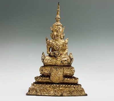 Lot 268 - A Thai gilt bronze figure of Buddha, 19th...