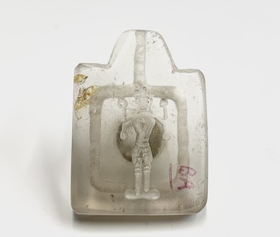 Lot 277 - An Asian rock crystal linga, width 3.8cm.