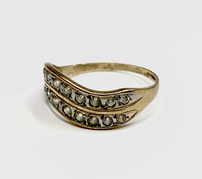 Lot 139 - Six 9ct gold rings variously set with diamonds...