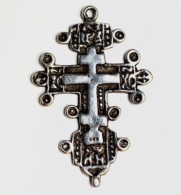 Lot 81 - Three European silver crosses, the largest...