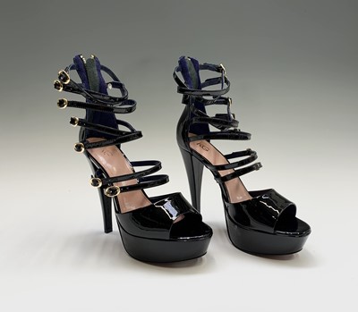 Lot 2825 - A pair of Kurt Geiger 'Harlow' black patent...