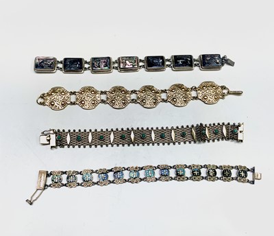 Lot 414 - Four silver bracelets 89gm