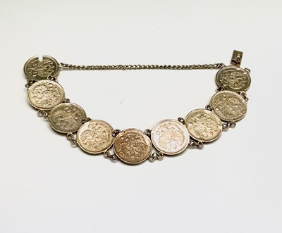 Lot 201 - A Russian silver-gilt coin bracelet circa 1915,...