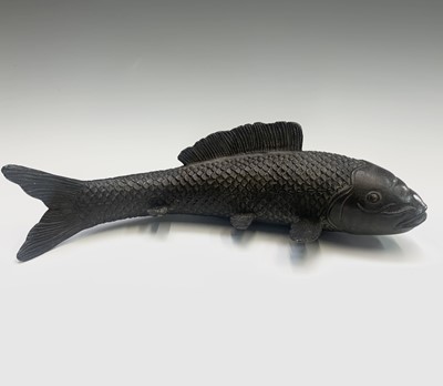 Lot 298 - A Japanese bronze figure of a carp, 20th...