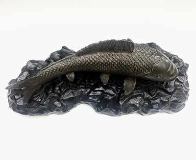 Lot 298 - A Japanese bronze figure of a carp, 20th...