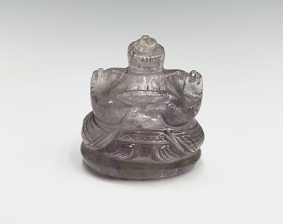 Lot 1072 - An Indian rock crystal amulet of Ganesh,...