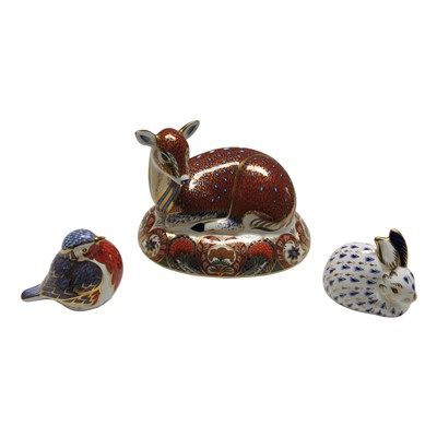 Lot 948 - A Royal Crown Derby porcelain model of a deer,...